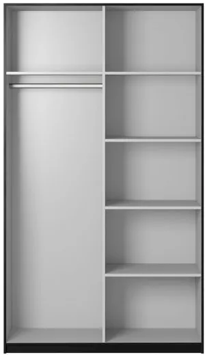 Szafa ubraniowa 120 Beta 22W01654 (Czarny + lustro) Helvetia Meble 3