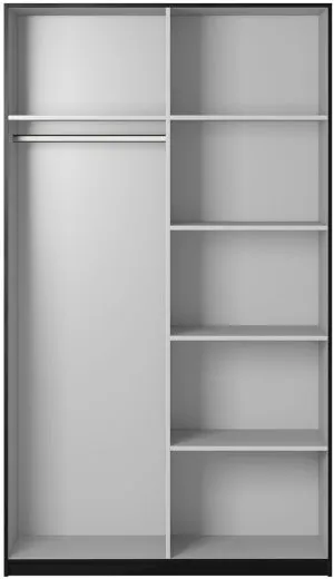 Szafa ubraniowa 150 Beta 22W01655 (Czarny + lustro) Helvetia Meble 2