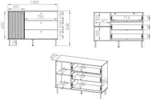 Komoda 120 cm niska Sophie 05 ML Meble 3