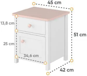 Nocna szafka biała Luna LN-07 Lenart Meble 3