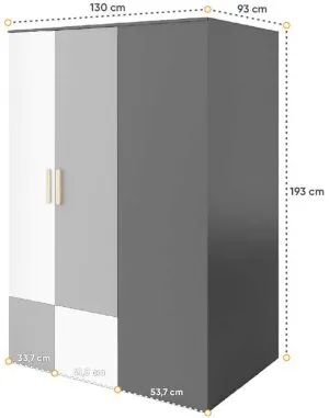 Szafa ubraniowa 130 Pok PO-00L (lewa) Lenart Meble 3
