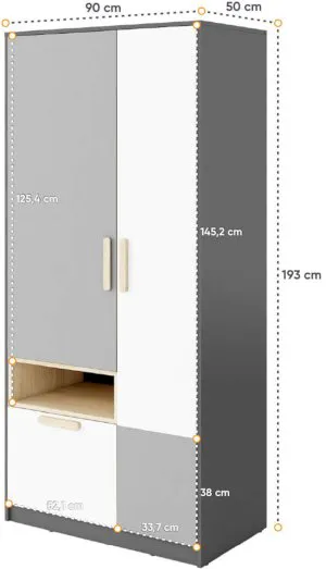 Szafa dwudrzwiowa 90 Pok PO-02 Lenart Meble 4
