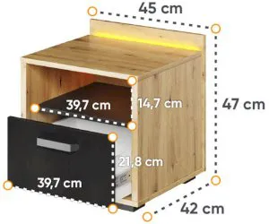 Dąb szafka nocna Qubic QB-10 Lenart Meble 5