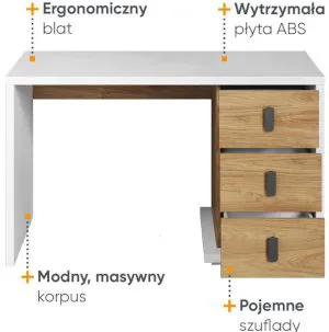 Biurko z szufladami Simi MS-06 Lenart Meble 3