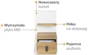 Szafka nocna szer 40 cm Simi MS-08L Lenart Meble 3