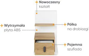 Nocna szafka Simi MS-08P Lenart Meble 3
