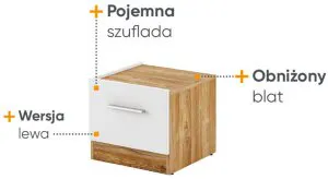 Szafka nocna szer 40 Dentro DT-03 (prawa) Lenart Meble 2