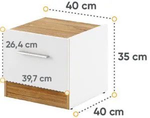 Szafka nocna do sypialni Dentro DT-03 (lewa) Lenart Meble 3