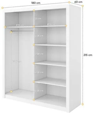 Szafa przesuwna z lustrem Idea ID-02 (biały) Lenart Meble 4