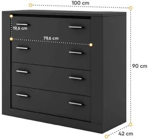 Czarna Komoda Idea ID-10 Lenart Meble 3