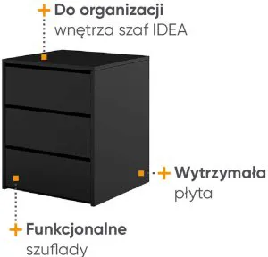 Kontenerek do szafy Idea ID-13 (czarny) Lenart Meble 2