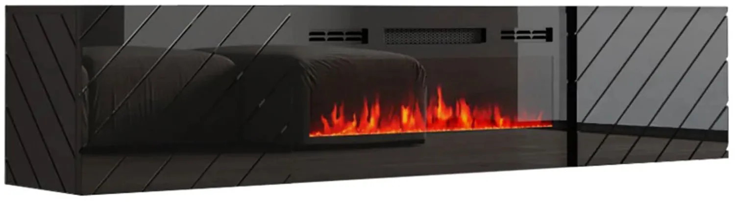 Czarna szafka RTV wisząca Luxe EF Cama Meble