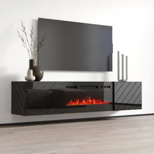Czarna szafka RTV wisząca Luxe EF Cama Meble 8