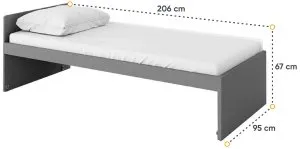 Łóżko pojedyncze z materacem Pok PO-13 Lenart Meble 2