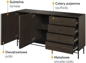 Komoda nowoczesna do salonu Piemonte PE-07 Lenart Meble 4