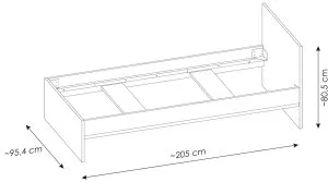Łóżko pojedyncze 90x200 cm Ricko RIKZ01 Meble Wójcik 3