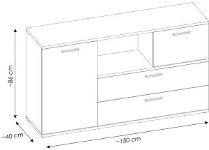 Komoda młodzieżowa Twenty TWEK02 Meble Wójcik 3