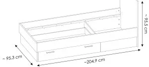 Łóżko jednoosobowe 90 Twenty TWEZ02 Meble Wójcik 3
