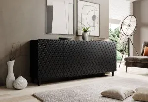 Czarna komoda 200 cm Asti Cama Meble 3