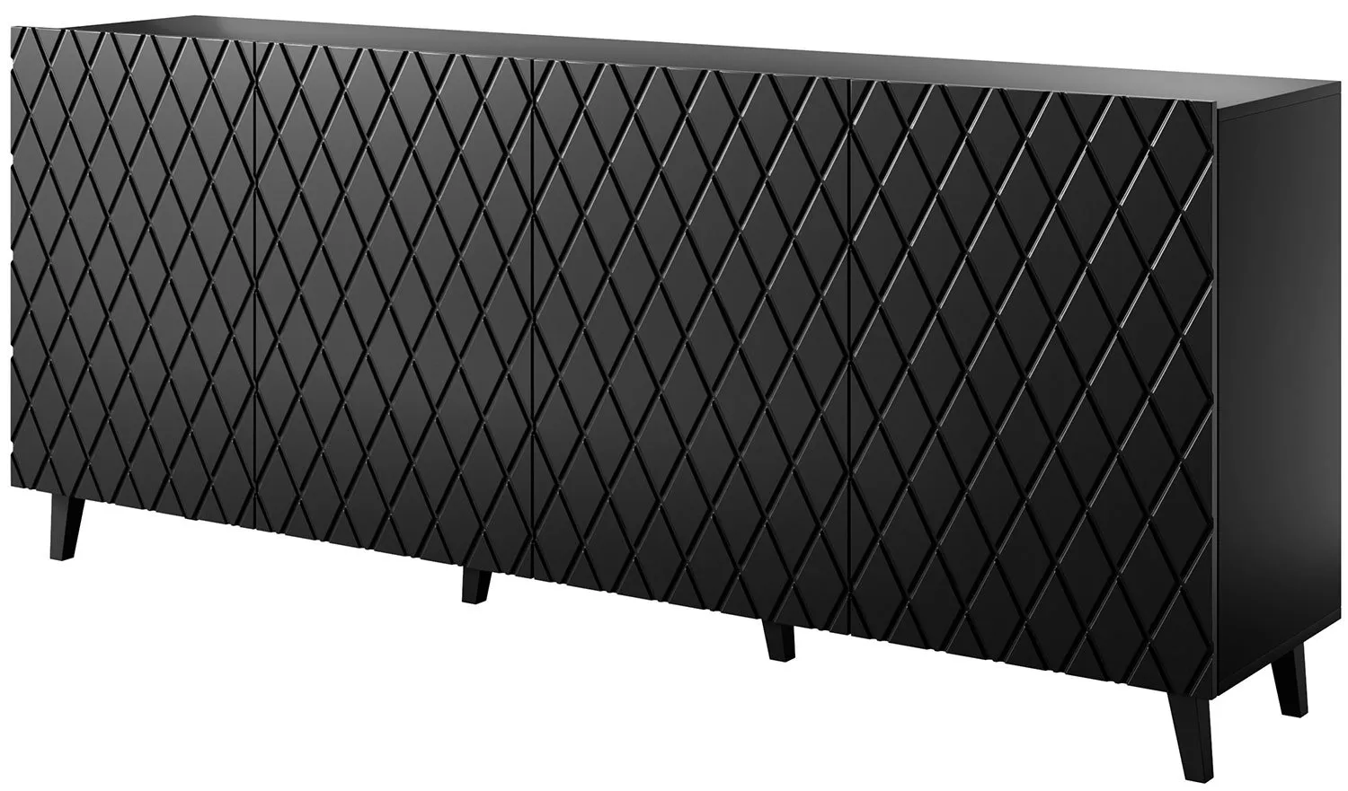 Czarna komoda 200 cm Asti Cama Meble