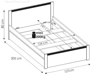 Białe Łóżko młodzieżowe 120x200 Novi NVIZ02 Meble Wójcik 3