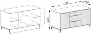 Komoda do salonu na nóżkach LINKaSTYLES LS-2 Jarstol 5
