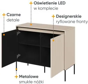 Komoda na metalowych nogach Trend TR-02 Lenart Meble 3