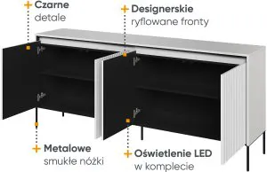 Biała szeroka komoda Trend TR-04 Lenart Meble 3