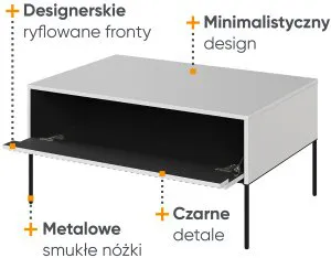 Biały stolik do salonu Trend TR-09 Lenart Meble 3