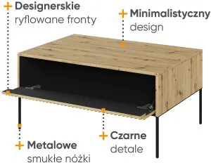 Stolik kawowy dąb Trend TR-09 Lenart Meble 3