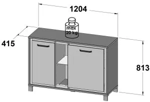 Komoda na nóżkach Trondheim TDHK232L Meble Forte 3