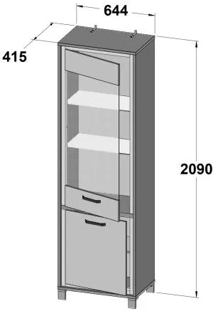 Witryna dąb Trondheim TDHV712 Meble Forte 3