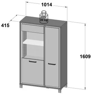 Witryna do salonu Trondheim TDHV622L Meble Forte 4