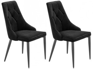 Czarne krzesło WODONGA komplet 2 szt. KR0145-MET-BLL19