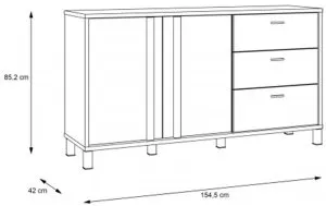 Komoda czarna L Hayato HYTK231L Meble Forte 3