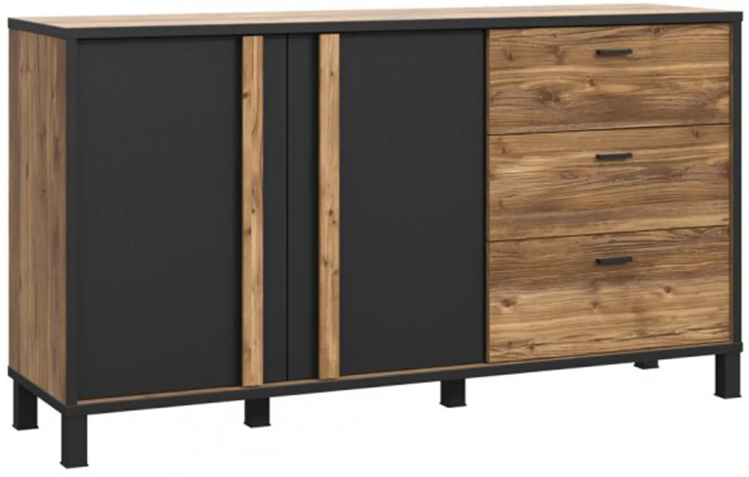 Komoda czarna L Hayato HYTK231L Meble Forte