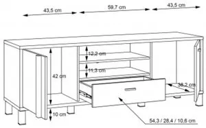 Szafka pod RTV Hayato HYTT231R Meble Forte 4