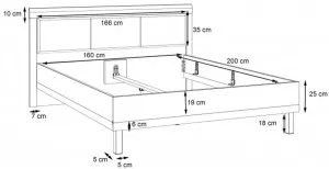 Łóżko do sypialni 160x200 Dalate DQLL2162-M300A Meble Forte 3