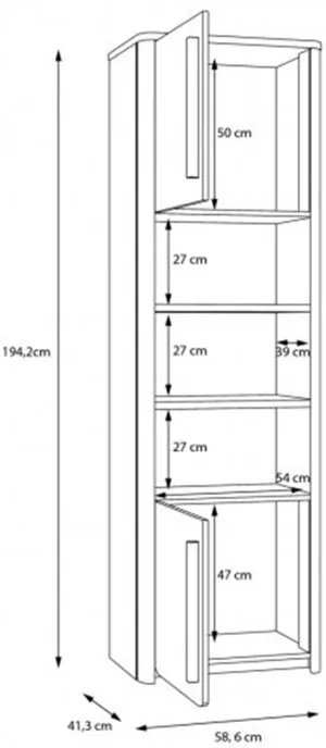 Regał z drzwiami Surfinio SFNR711 Meble Forte 4
