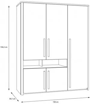 Szafa ubraniowa 160 Surfinio SFNS731 Meble Forte 3