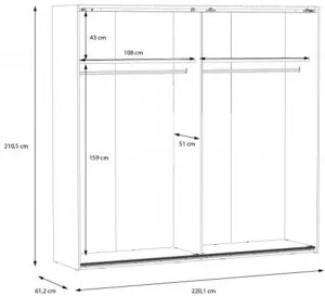 Szafa ubraniowa z lustrami Hayato Sleeping HYTS92411-M717 Meble Forte 4