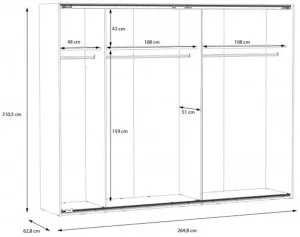Szafa dwudrzwiowa przesuwana Hayato Sleeping HYTS12411-M717 Meble Forte 5