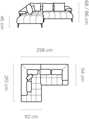 Nowoczesny narożnik do salonu Magnetic L Wersal 9