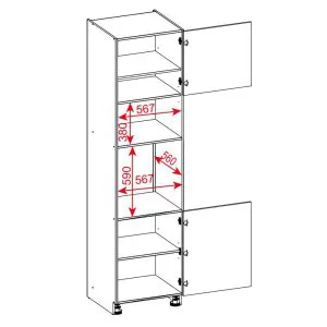 60 dolna słupek zabudowa piekarnika i mikrofalówki wys. 235.7 cm Layman 2