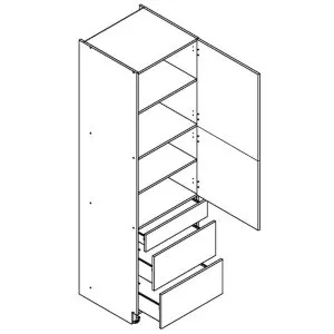 60 dolna słupek, trzy szuflady wys. 235.7 cm Layman 2