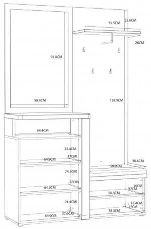 Mały Przedpokój Tuluza TUZD01-C843 Meble Forte 3