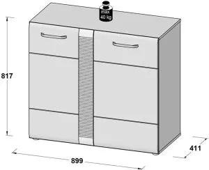 Komoda z drzwiami Locarno LCRK221 Meble Forte 3