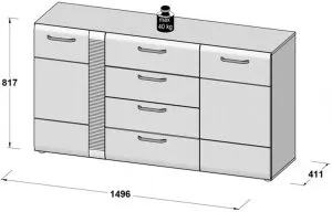 Szara Komoda Locarno LCRK231 Meble Forte 3