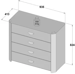 Komoda z szufladami Yoop YPK24 Meble Forte 2