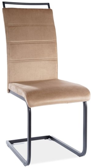 Krzesło H441 velvet czarny stelaż/beż tap. 191